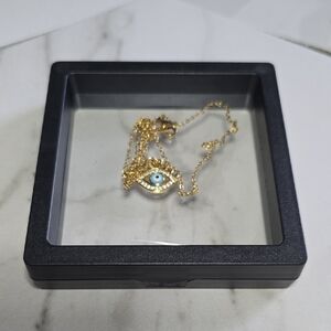 Gold Evil Eye Pendant Necklace